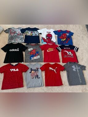 5T Boys Graphic T-Shirts Bundle - 12 pieces